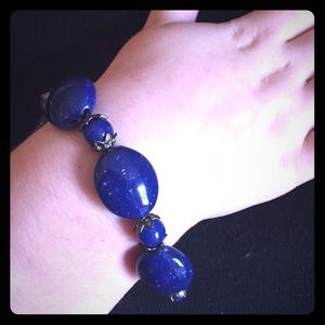 Chunky Blue Bead Bracelet